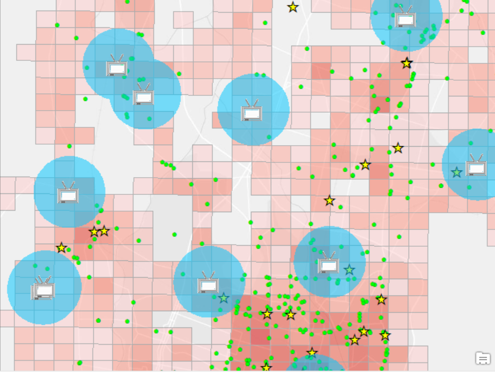 高齢者居住が高密度な地区と、交通事故が多い地域