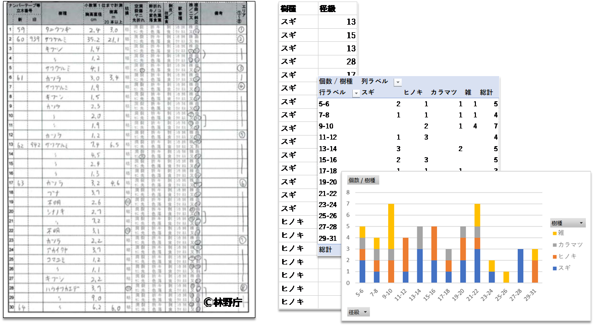 現地調査の記録と管理の様子