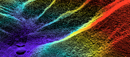 レーザー測量で取得したデータで表現した地形