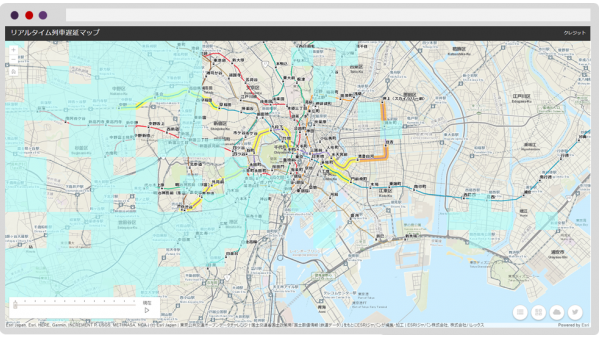 リアルタイム列車遅延マップ