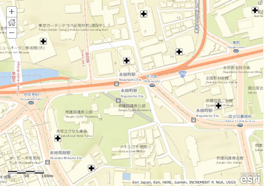 建物よりも道路が強調された状地図