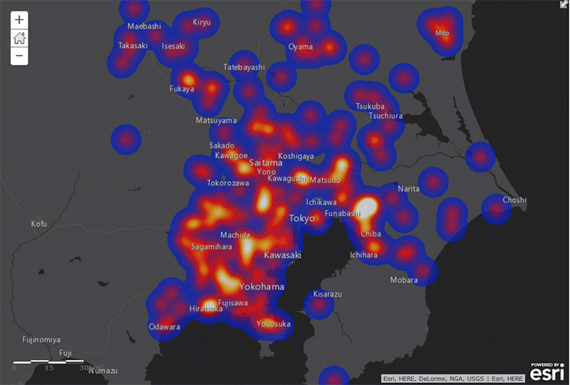 最新の地震マップ