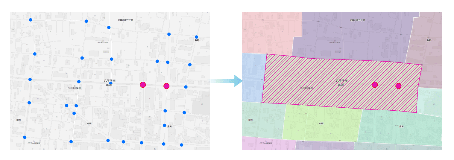問題が発生しているセンサーの位置を可視化し、管理区域を空間的に特定