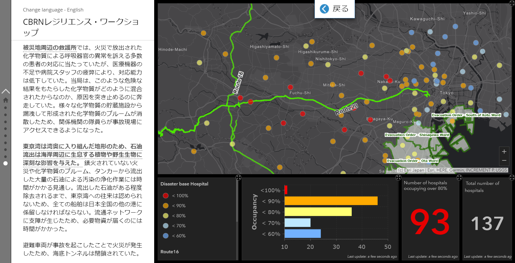 事例：CBRN レジリエンスワークショップ ストーリー マップ