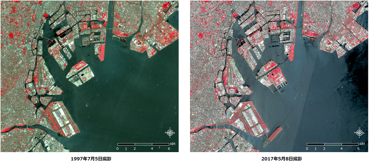 衛星画像比較図