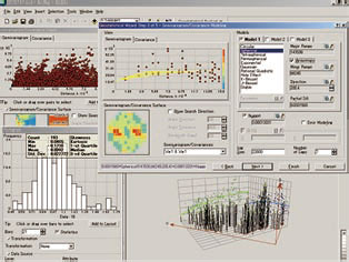 Geostatistical Analyst ではサンプルデータの空間上での分布傾向の把握や補間モデルの選択を対話的に行うことができる。