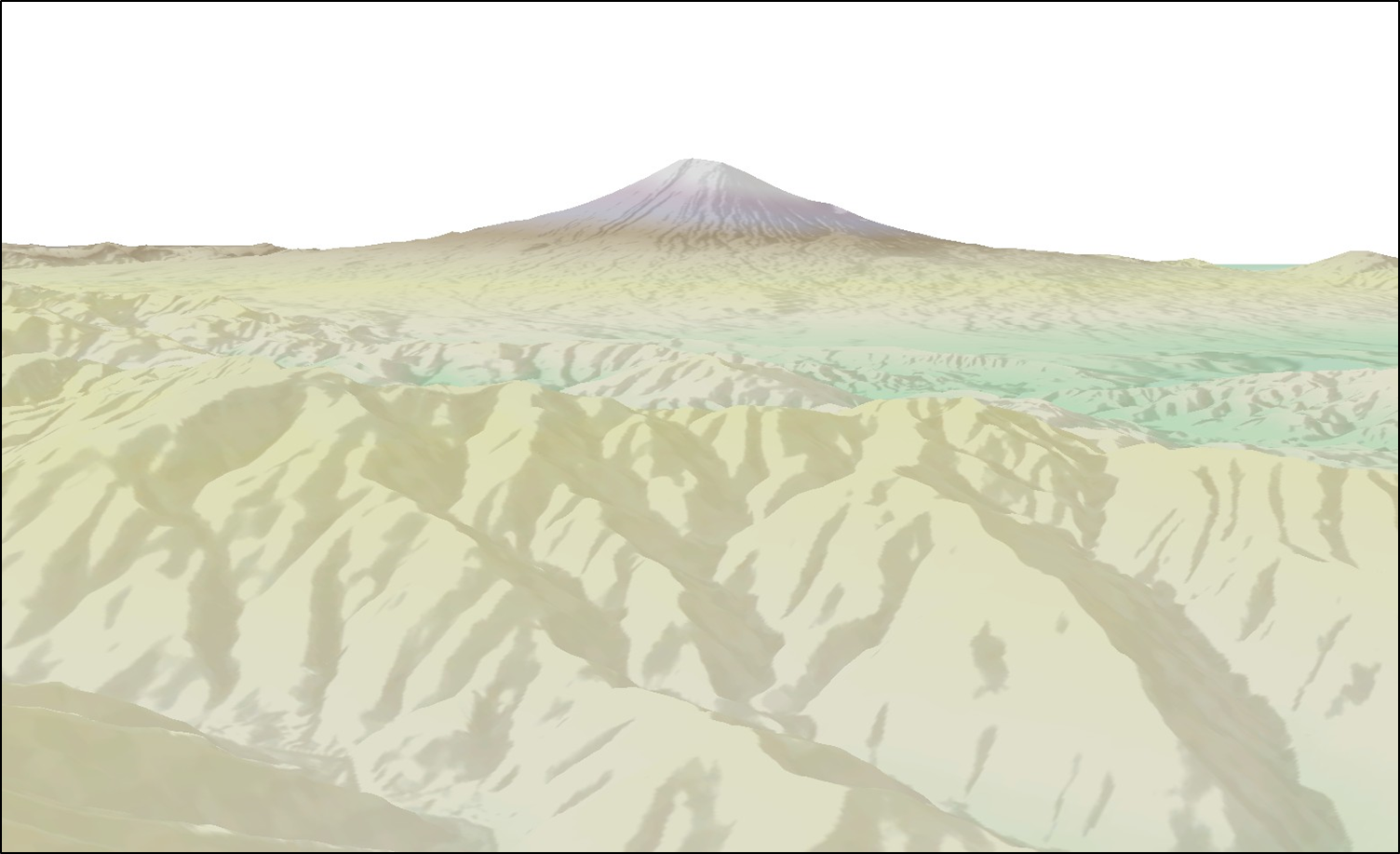 DEM と陰影起伏図 の3D 表示