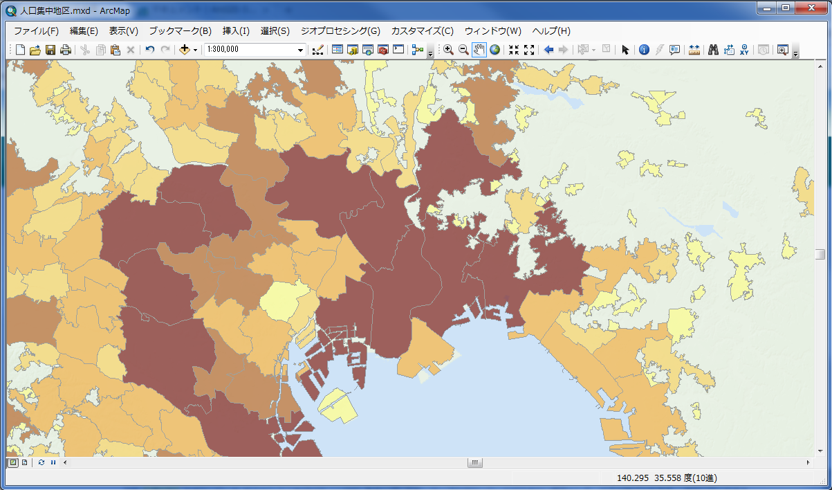 この地図は、政府統計の総合窓口(e-Stat)の調査結果をESRI ジャパンが加工、編集したものである。