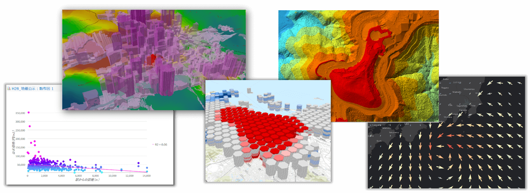 地図によるデータの可視化のイメージ