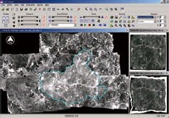 デジタルオルソフォトをモザイクしてシームレスな画像を作成