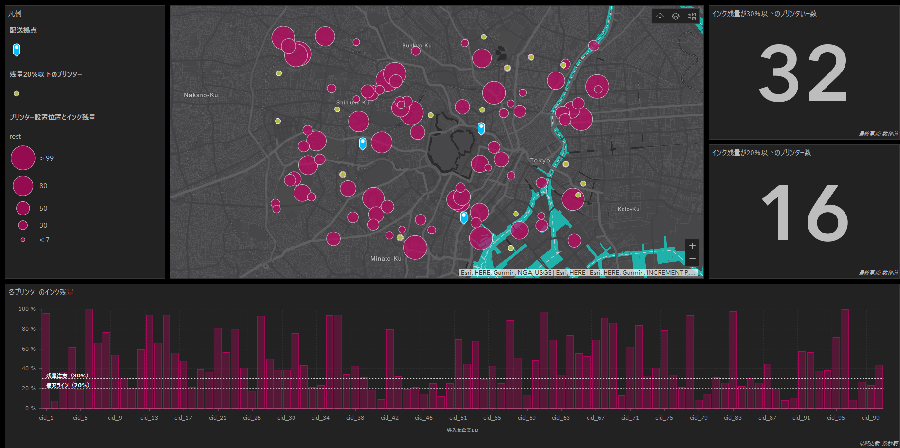 補充が必要なモノの位置をリアルタイムで可視化