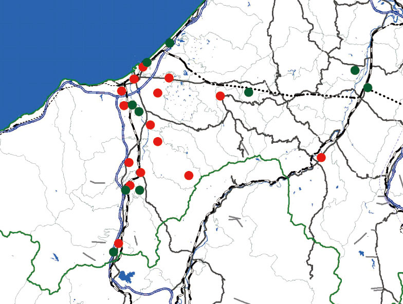 新潟県上越地域の小中学校の
学校・学級閉鎖の週毎の変化