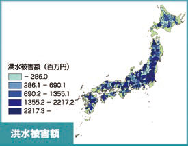 図4　全国の1級水系での洪水被害額の算定例