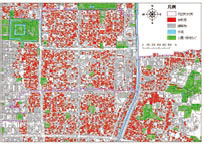京町家分布および京町家の3次元VRモデリング