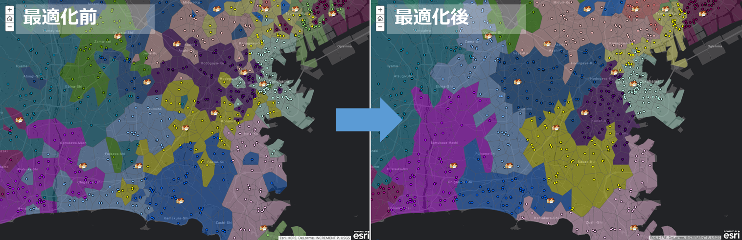 店舗巡回テリトリーの平準化