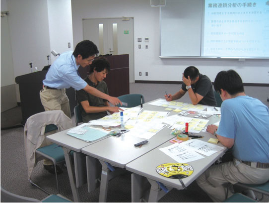 業務分析を行っている様子