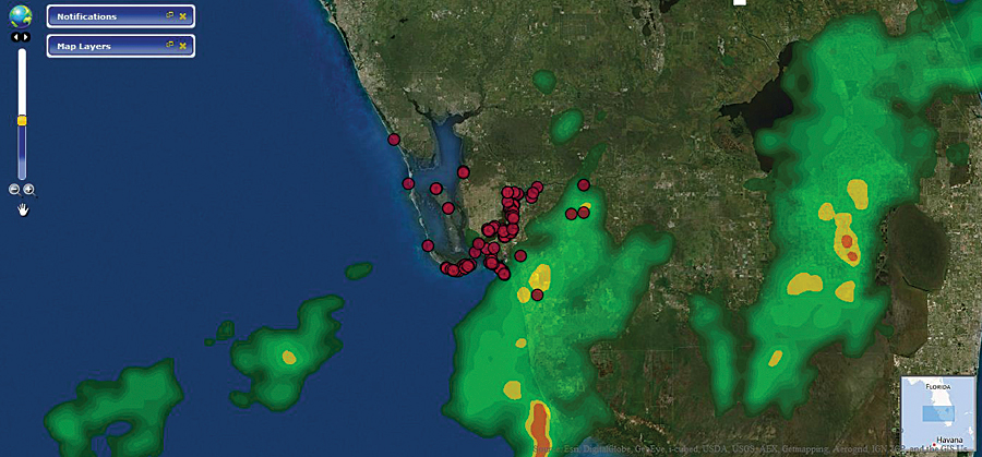 他の保険会社のエクスポージャーのデータをマップ上で
組み合わせて活用できる