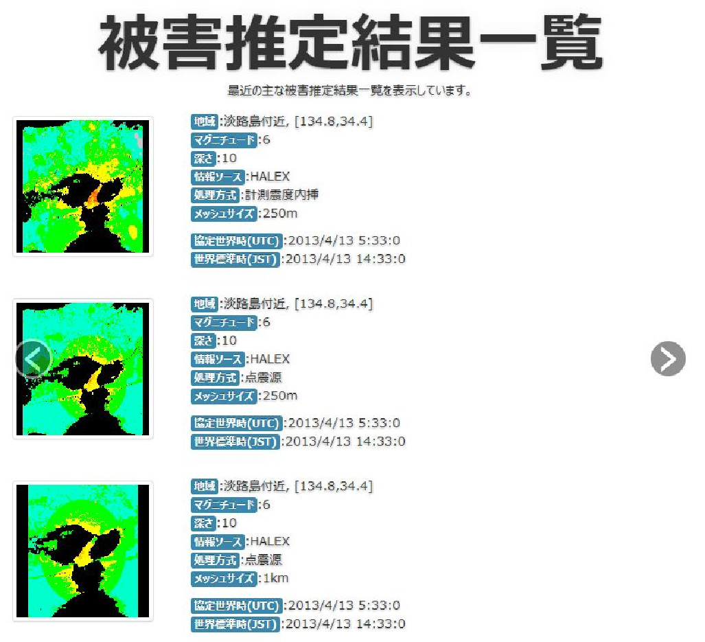 推定結果のアーカイブ