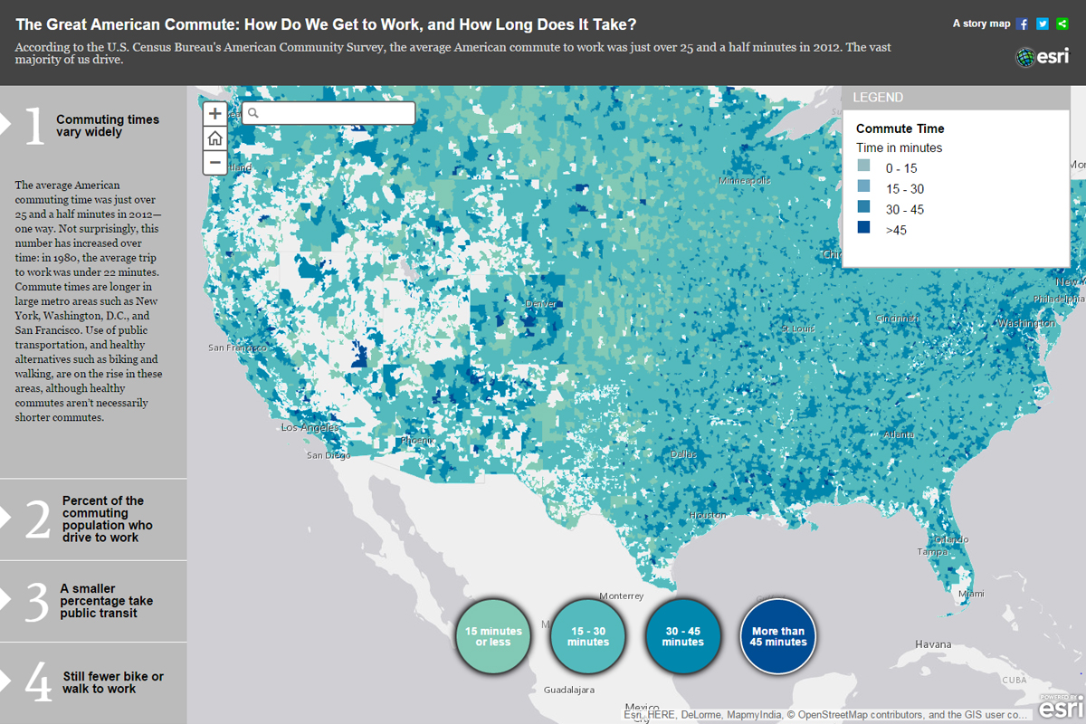 1. 通勤時間には大きなバラつきがある