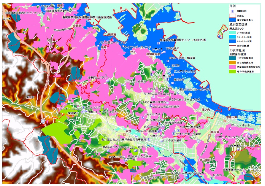 図3：要援護者用ハザードマップ
