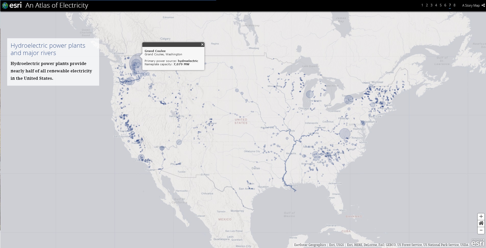 水力発電所と主要河川