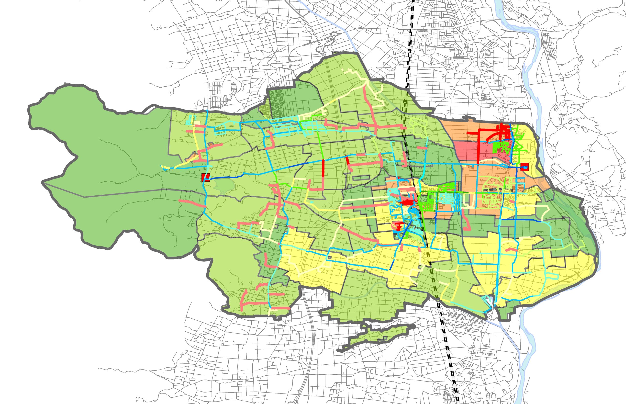 管路更新優先順位判定結果
（この地図は、国土地理院基盤地図情報（縮尺 25000）
「岩手県」を使用したものである。）