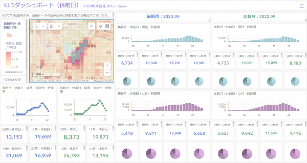 図1　多彩なグラフィックスによる任意エリアの2時期比較