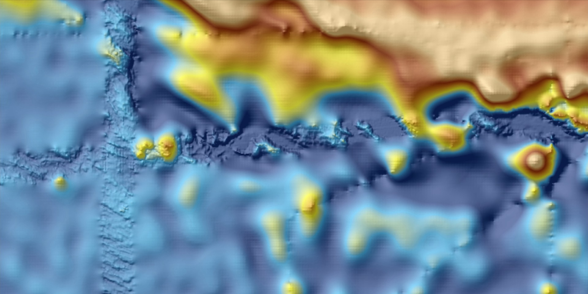 【調査前】衛星データによる低解像度の海底地図
