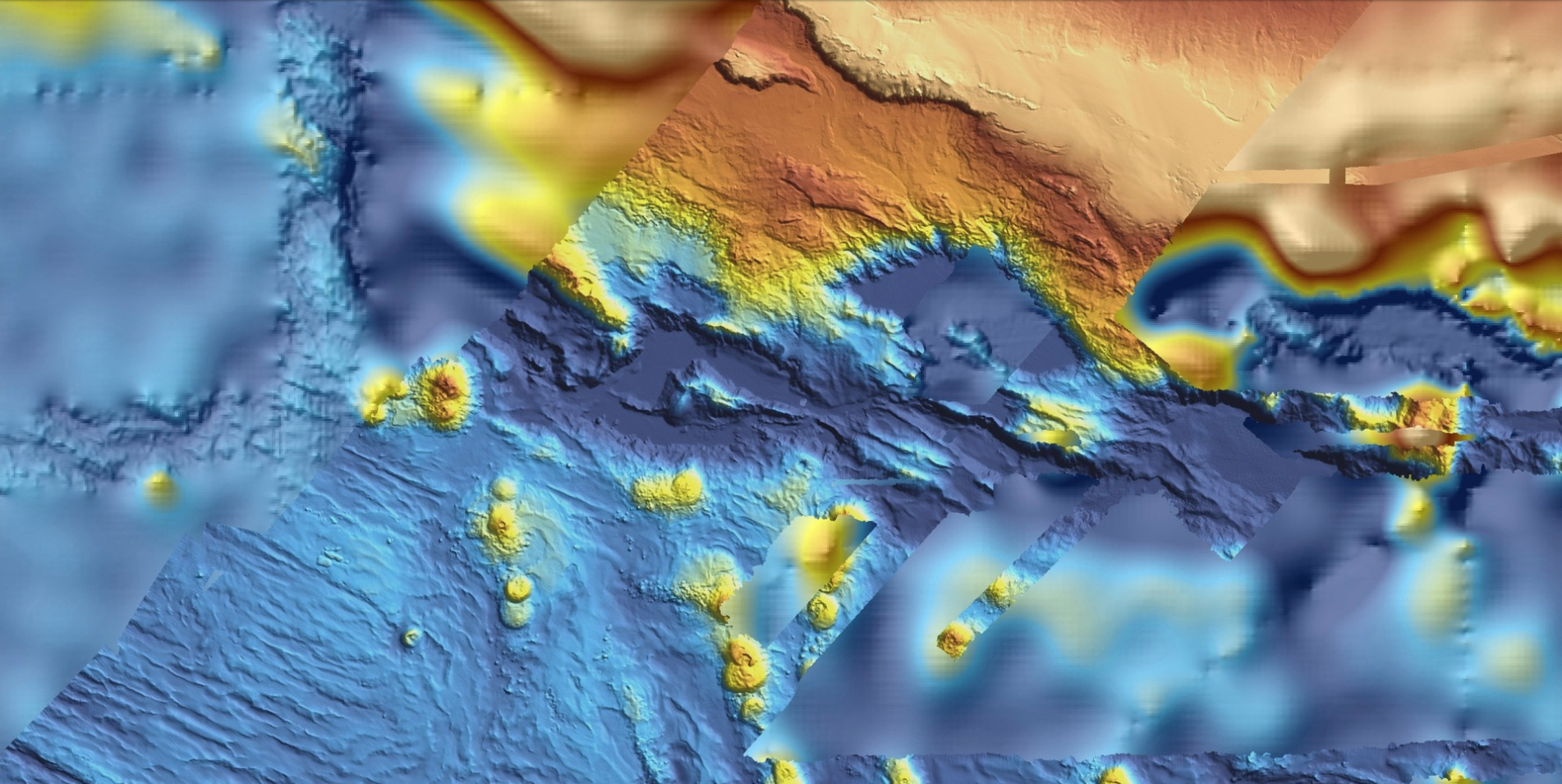 【調査後】ソナー技術により整備された海底地図