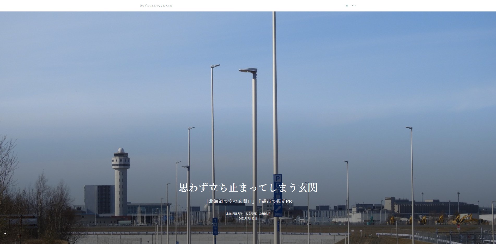 思わず立ち止まってしまう玄関
-「北海道の空の玄関口」千歳市の観光 PR-