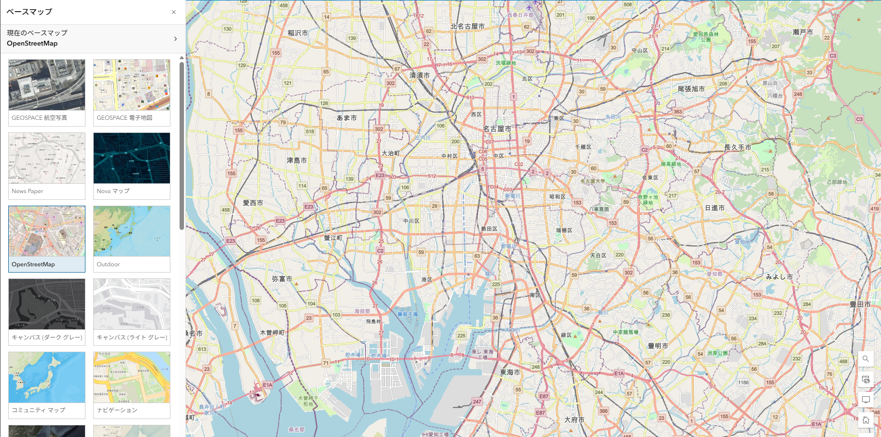 マップを表示したサンプル画像