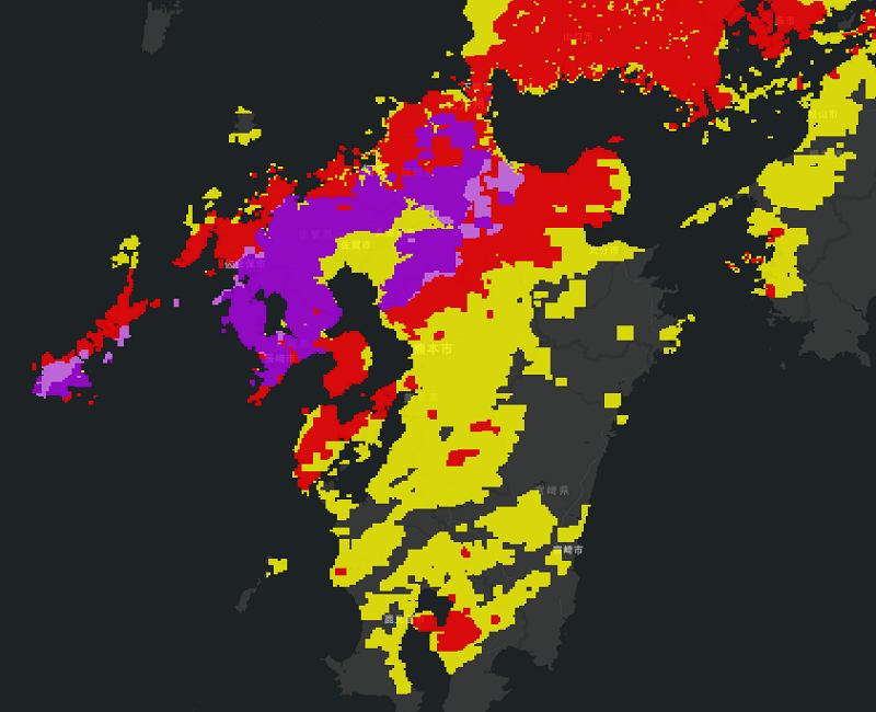 土砂災害の危険度分布（土砂キキクル）