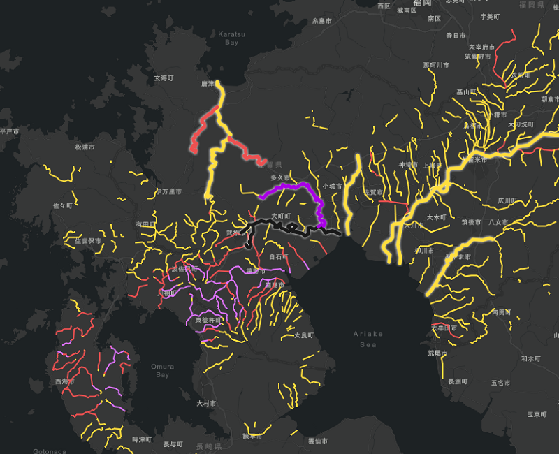 洪水警報の危険度分布（洪水キキクル）