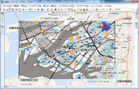 ハザードマップ上での集計