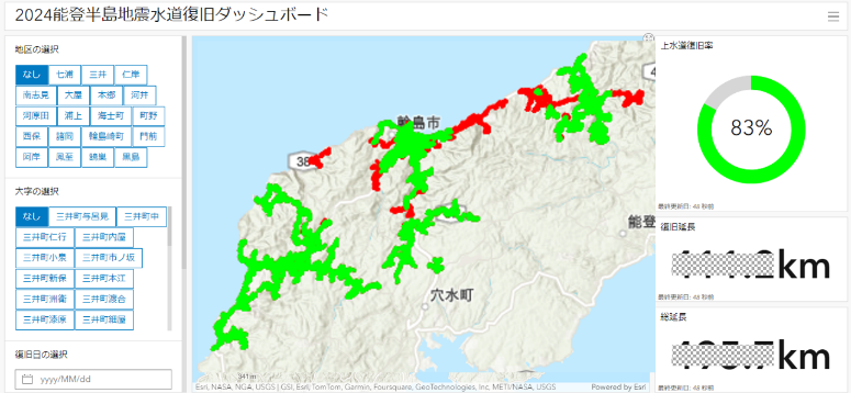 2024能登半島地震水道復旧ダッシュボード