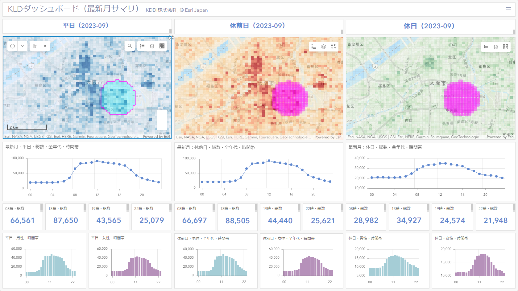 KLD 人流ダッシュボードのイメージ