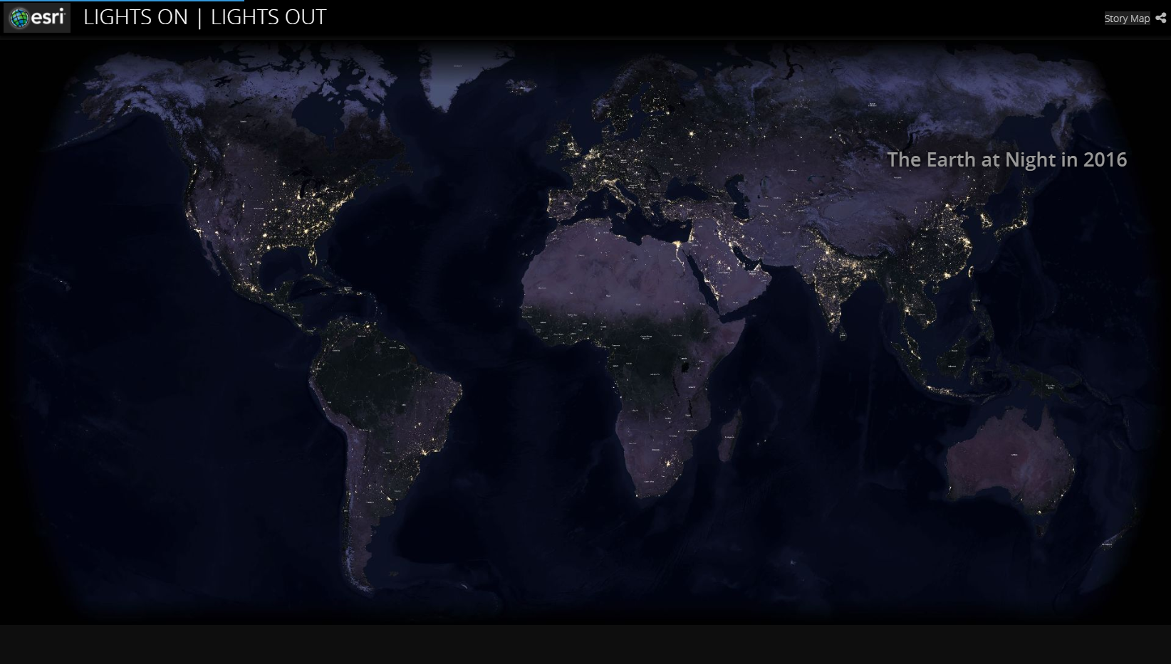 2016 年の地球の光