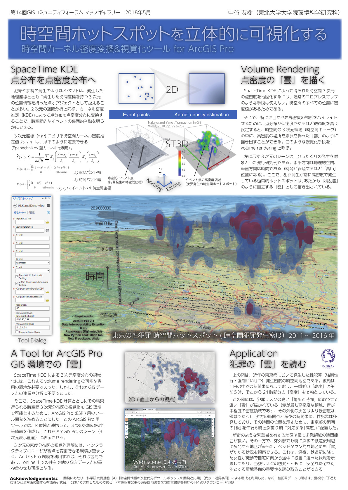 第 3 位    「時空間ホットスポットを立体的に可視化する：時空間カーネル密度変換＆視覚化ツール for ArcGIS Pro」