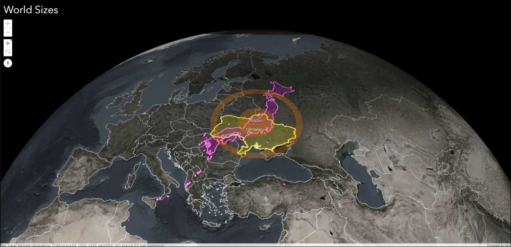 ワールド・サイズマップのイメージ