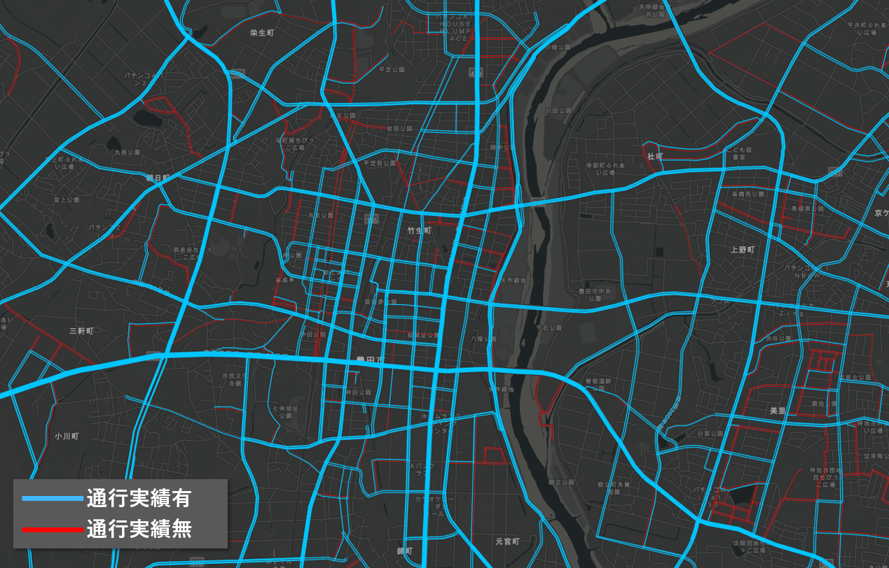 通行実績ベクタータイルサービスのイメージ