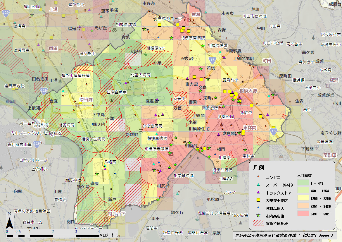 図4：買物不便地域（南区）