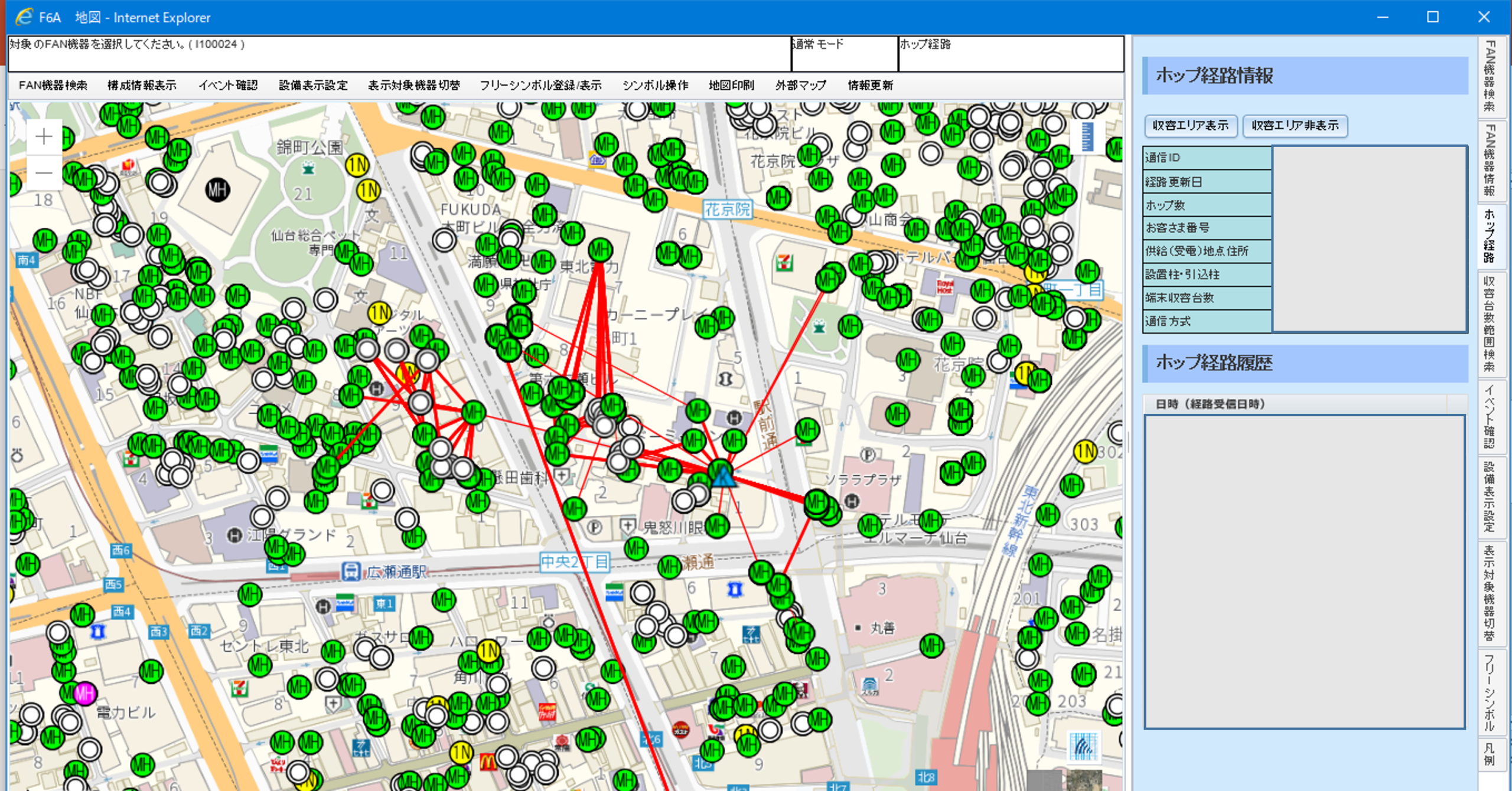 スマートメーターの通信経路や受信信号強度の可視化