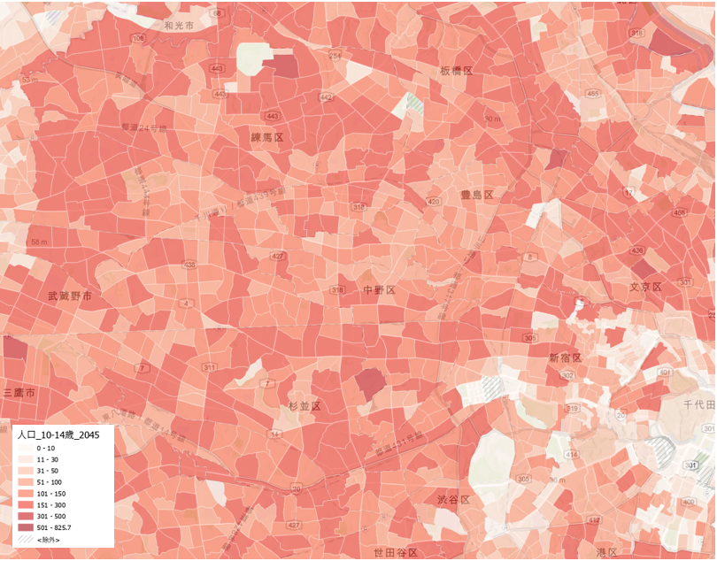 推計将来人口のイメージ