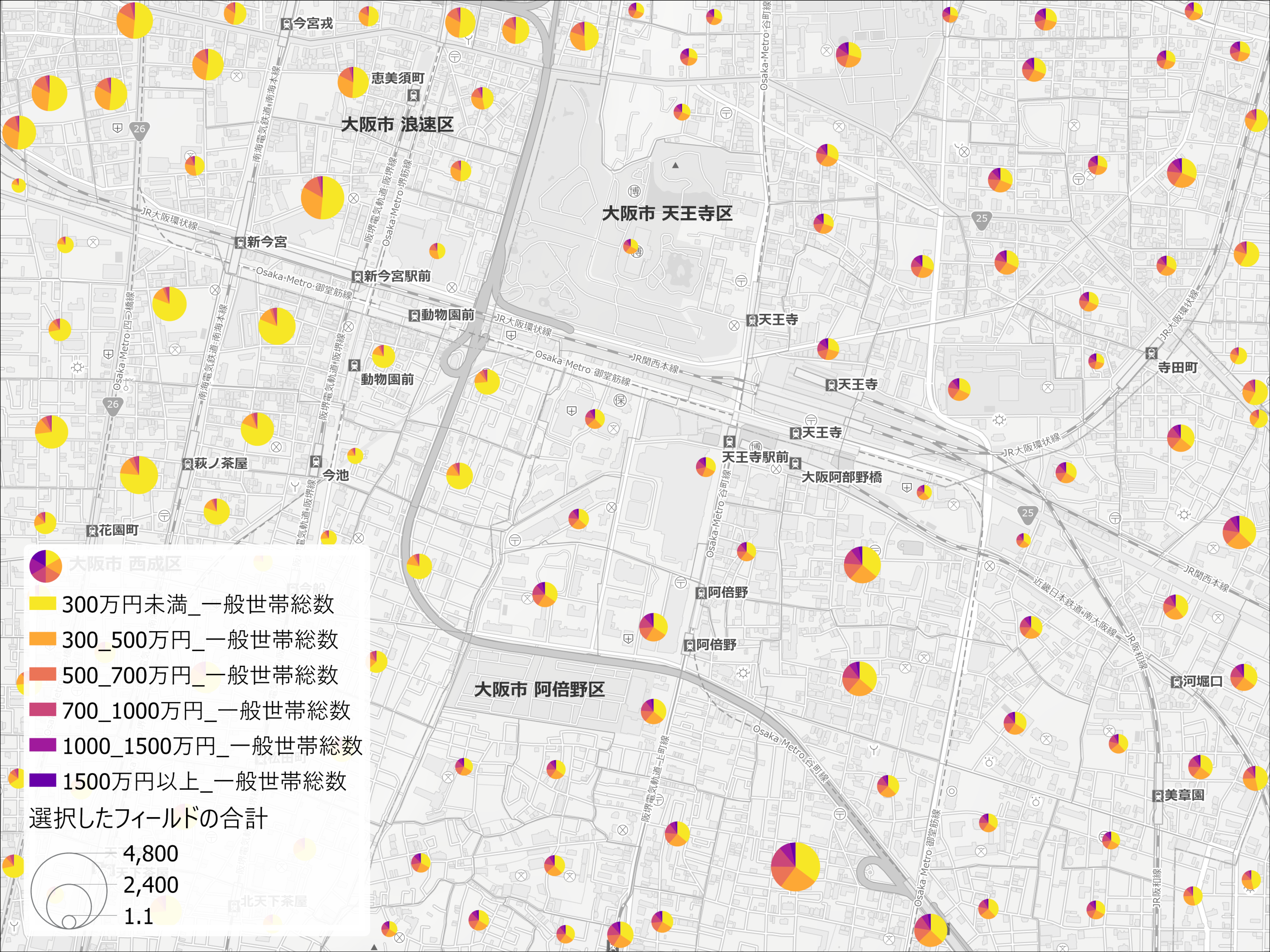 推計年収別世帯数のイメージ