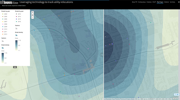 管破裂の発生頻度の空間分析