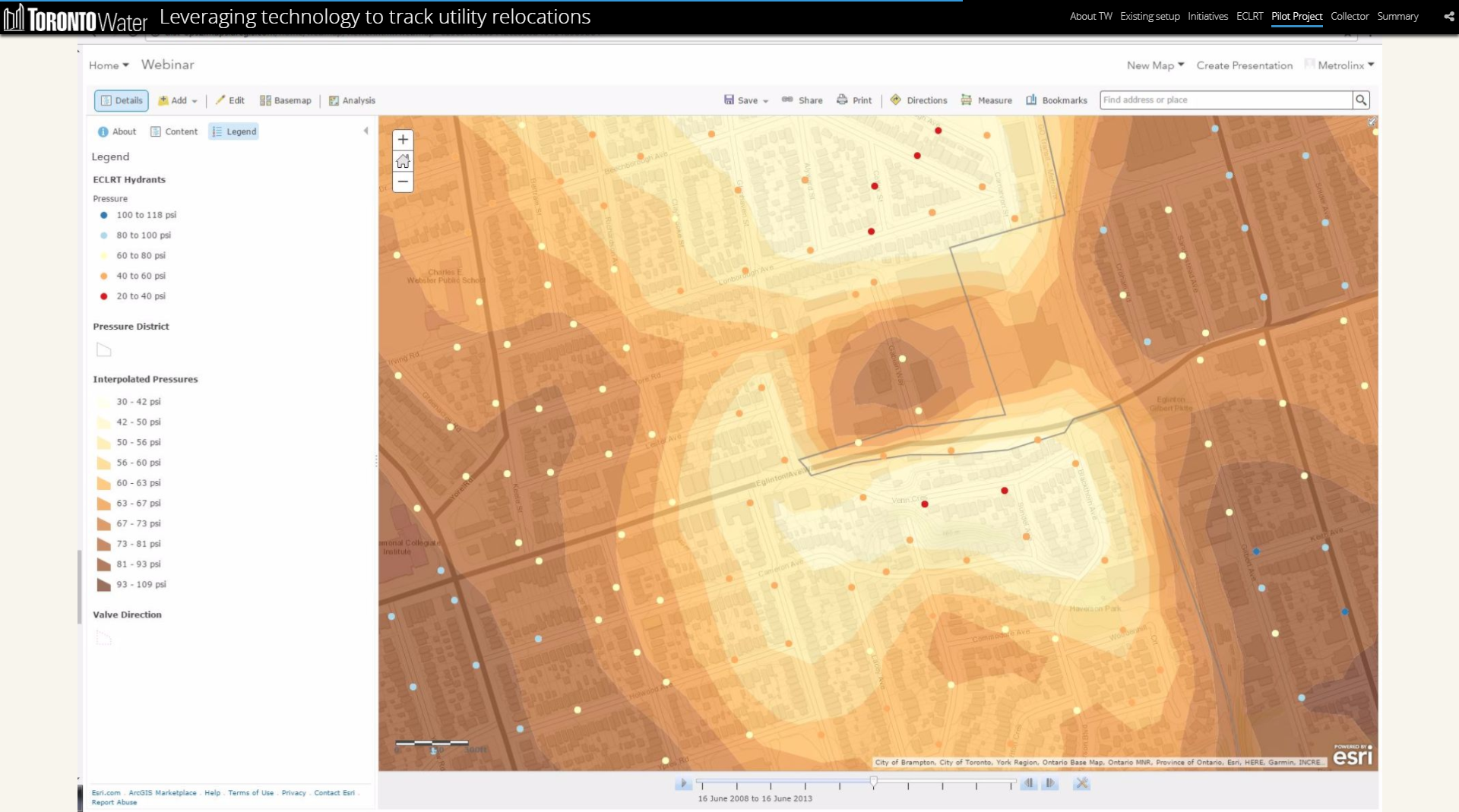 過去の計測データを元に圧力分布