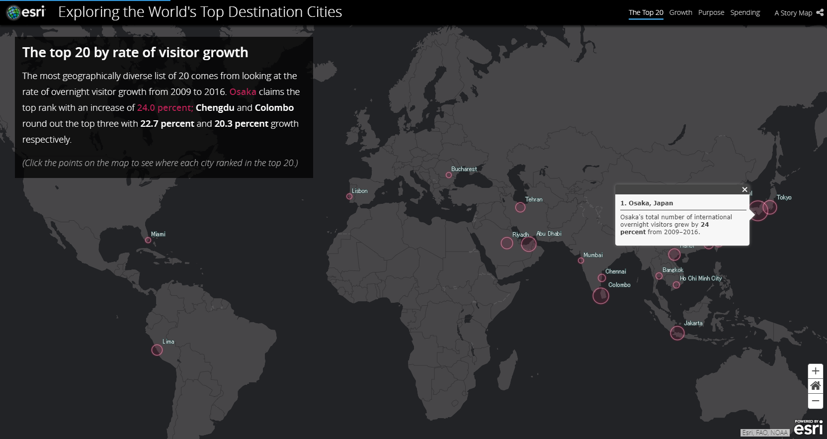 インバウンド数増加率トップ 20